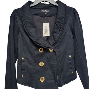 XOXO Double Breast Jacket Women's. Size Large. Color Black. New With Tags